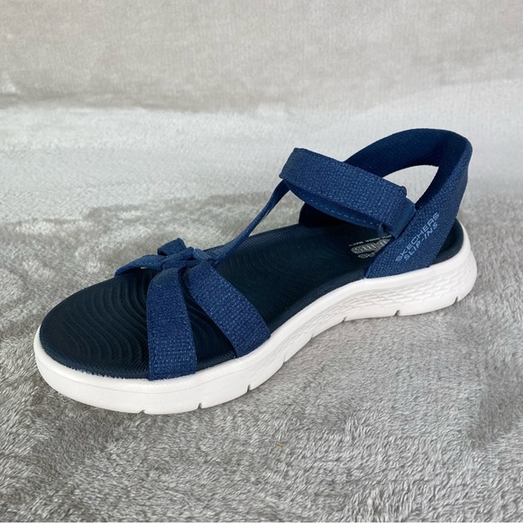 Skechers Slip-ins Sandals GOwalk Flex Womens Size 7 Navy Blue Strappy NEW - Picture 6 of 10